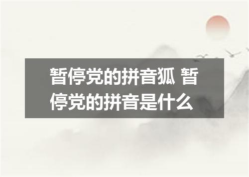 暂停党的拼音狐 暂停党的拼音是什么