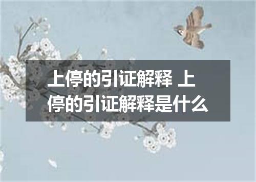 上停的引证解释 上停的引证解释是什么