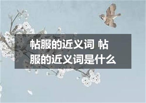 帖服的近义词 帖服的近义词是什么