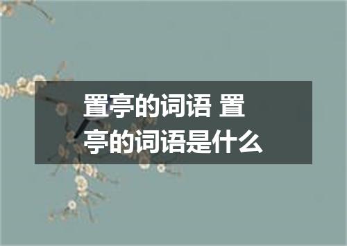置亭的词语 置亭的词语是什么
