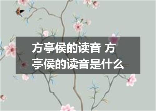 方亭侯的读音 方亭侯的读音是什么