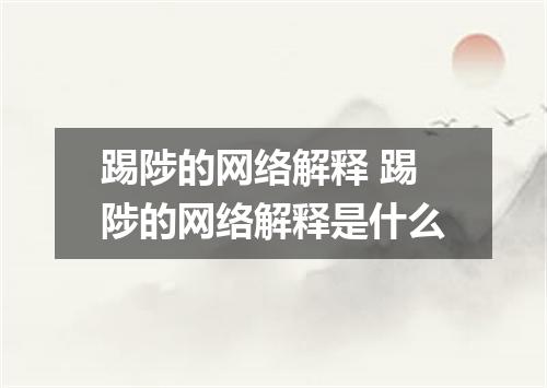 踢陟的网络解释 踢陟的网络解释是什么