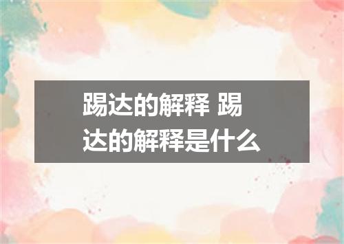 踢达的解释 踢达的解释是什么