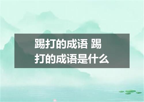 踢打的成语 踢打的成语是什么