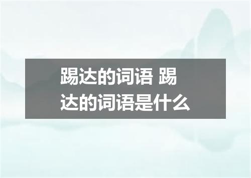 踢达的词语 踢达的词语是什么