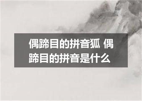 偶蹄目的拼音狐 偶蹄目的拼音是什么