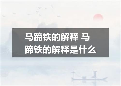马蹄铁的解释 马蹄铁的解释是什么