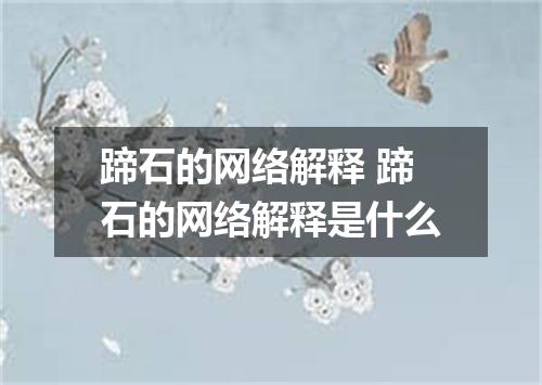 蹄石的网络解释 蹄石的网络解释是什么