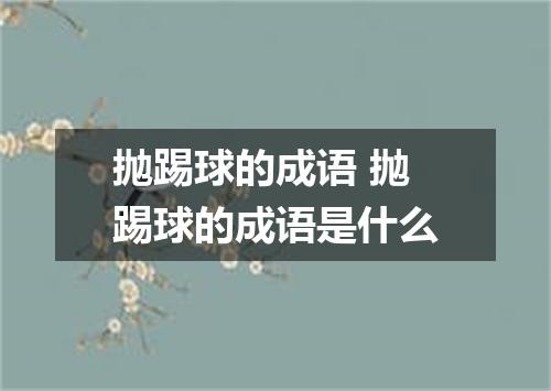 抛踢球的成语 抛踢球的成语是什么