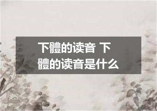 下體的读音 下體的读音是什么