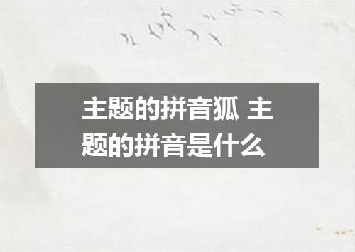 主题的拼音狐 主题的拼音是什么