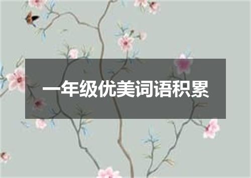 一年级优美词语积累