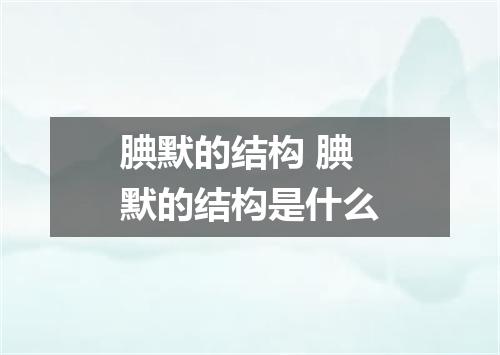 腆默的结构 腆默的结构是什么
