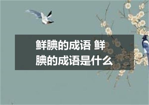 鲜腆的成语 鲜腆的成语是什么