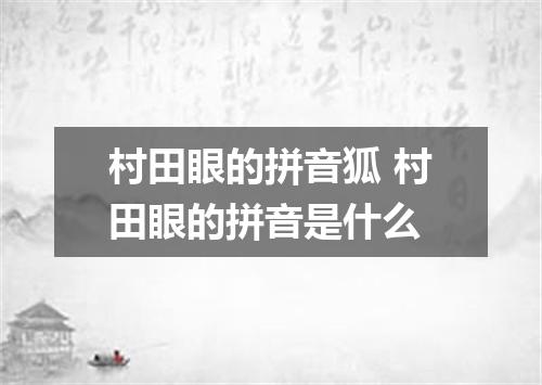 村田眼的拼音狐 村田眼的拼音是什么