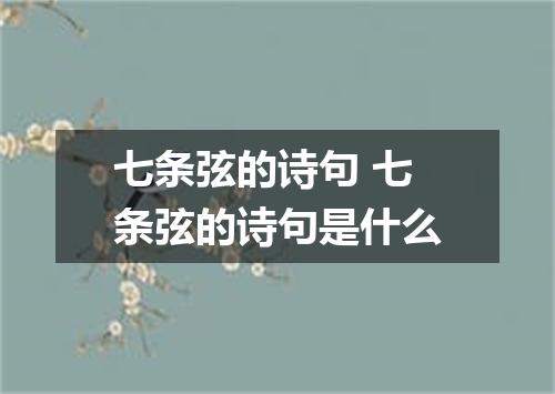 七条弦的诗句 七条弦的诗句是什么