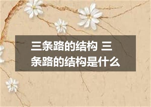 三条路的结构 三条路的结构是什么