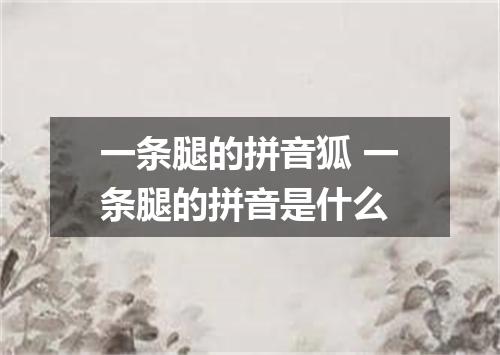 一条腿的拼音狐 一条腿的拼音是什么