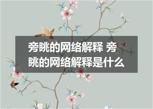 旁眺的网络解释 旁眺的网络解释是什么