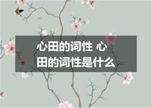 心田的词性 心田的词性是什么