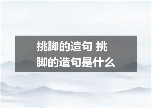 挑脚的造句 挑脚的造句是什么