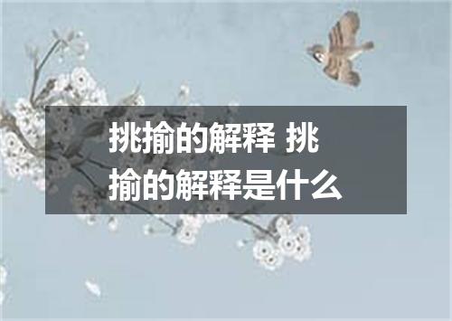 挑揄的解释 挑揄的解释是什么