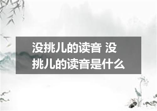 没挑儿的读音 没挑儿的读音是什么