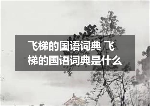 飞梯的国语词典 飞梯的国语词典是什么