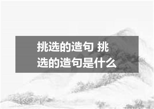 挑选的造句 挑选的造句是什么
