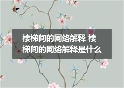 楼梯间的网络解释 楼梯间的网络解释是什么