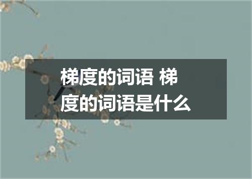 梯度的词语 梯度的词语是什么