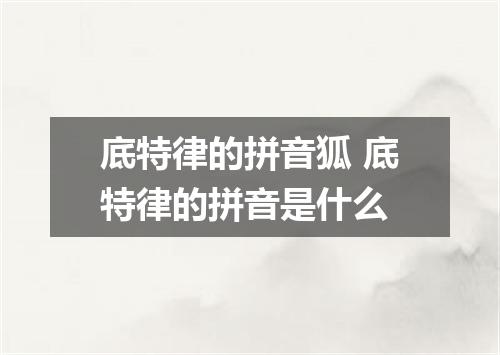 底特律的拼音狐 底特律的拼音是什么