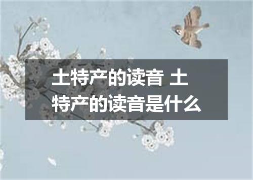 土特产的读音 土特产的读音是什么