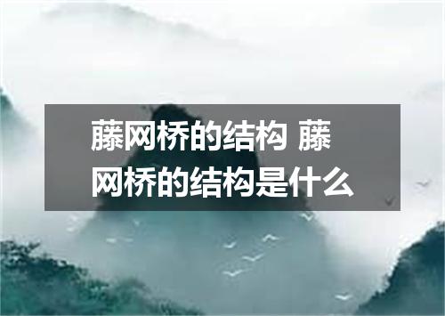 藤网桥的结构 藤网桥的结构是什么