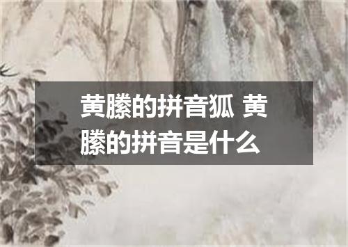 黄縢的拼音狐 黄縢的拼音是什么