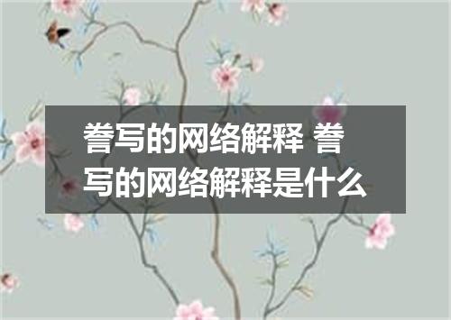 誊写的网络解释 誊写的网络解释是什么