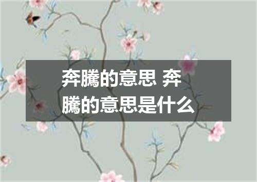 奔騰的意思 奔騰的意思是什么
