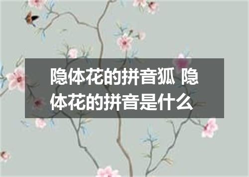隐体花的拼音狐 隐体花的拼音是什么