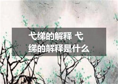 弋绨的解释 弋绨的解释是什么