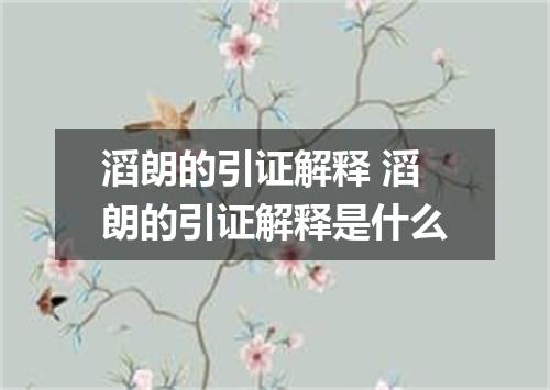 滔朗的引证解释 滔朗的引证解释是什么
