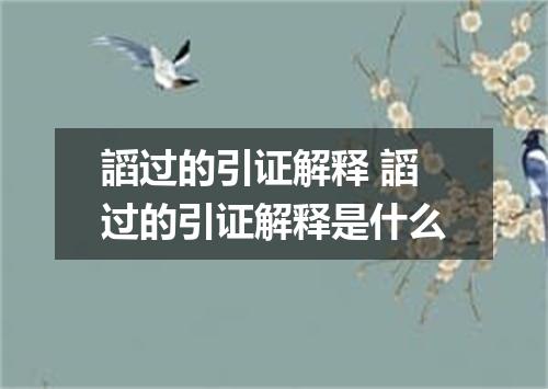 謟过的引证解释 謟过的引证解释是什么