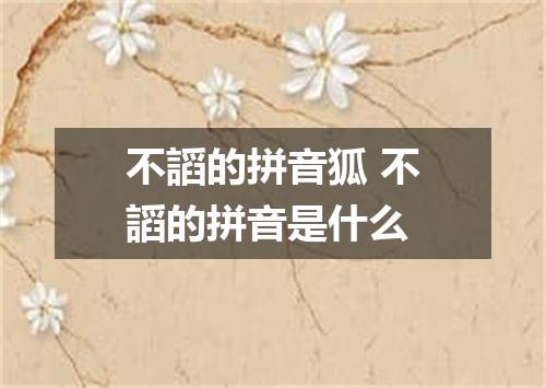 不謟的拼音狐 不謟的拼音是什么