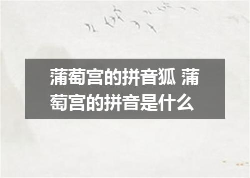 蒲萄宫的拼音狐 蒲萄宫的拼音是什么