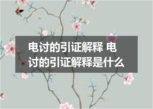 电讨的引证解释 电讨的引证解释是什么