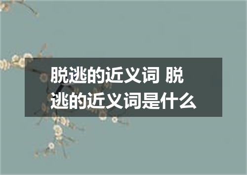 脱逃的近义词 脱逃的近义词是什么