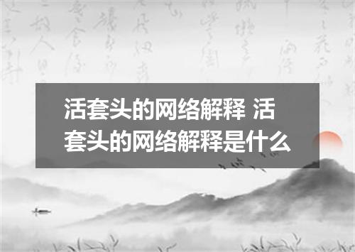 活套头的网络解释 活套头的网络解释是什么