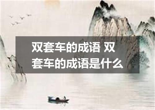 双套车的成语 双套车的成语是什么