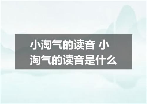 小淘气的读音 小淘气的读音是什么