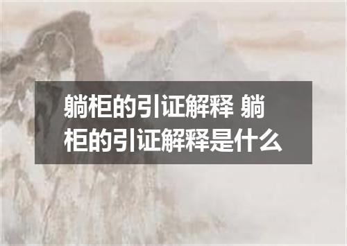 躺柜的引证解释 躺柜的引证解释是什么