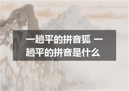 一趟平的拼音狐 一趟平的拼音是什么